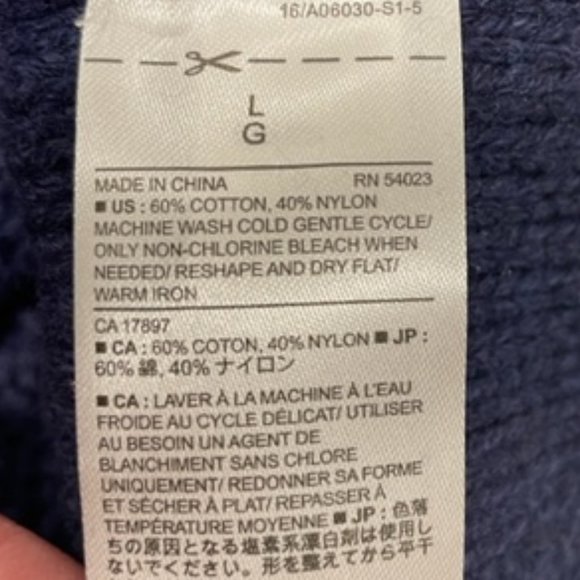 BANANA REPUBLIC Deep Navy Cable Knick Thick Sweater BNWT~ Size Large - Picture 14 of 14